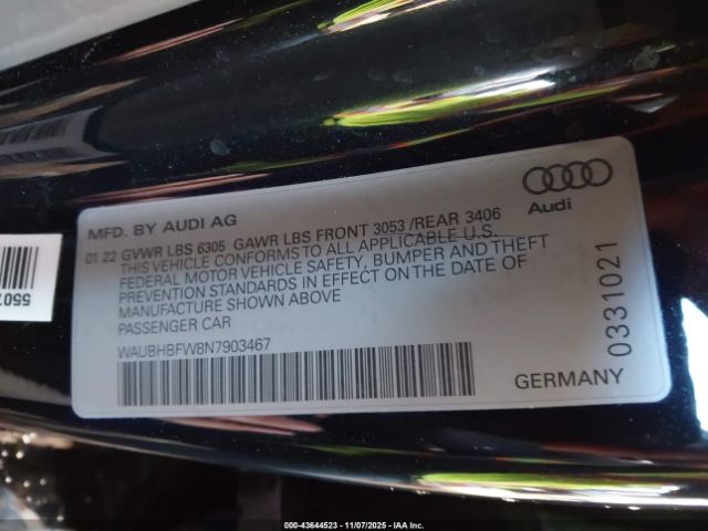 2022 AUDI RS E-TRON GT WAUBHBFW8N7903467 Photo 8