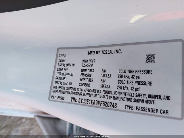2023 TESLA MODEL 3 5YJ3E1EA9PF620248 Photo 8