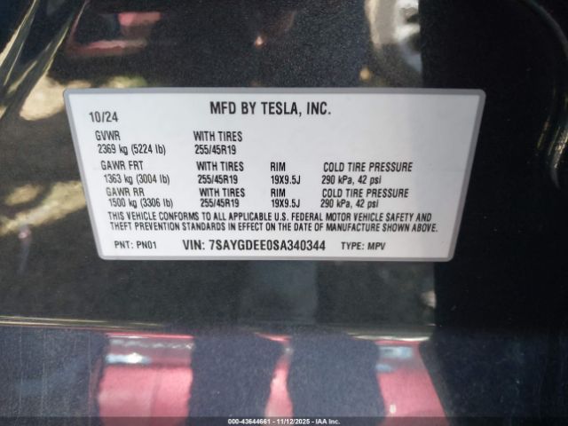 2025 TESLA MODEL Y 7SAYGDEE0SA340344 Photo 8