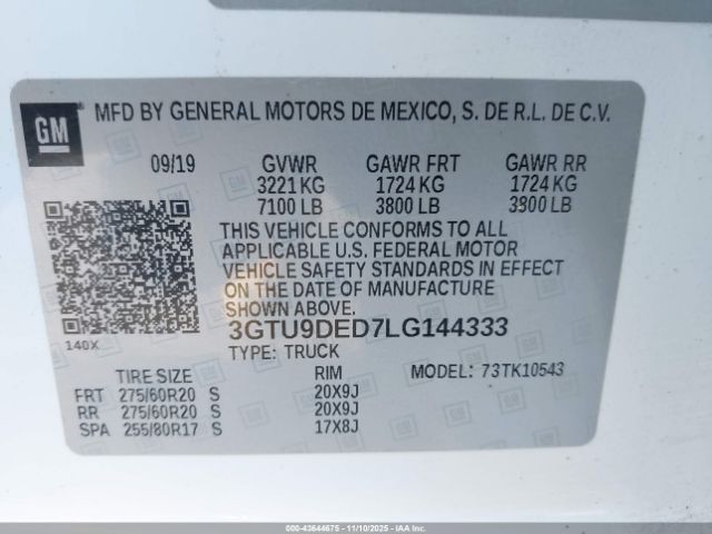 2020 GMC SIERRA 1500 3GTU9DED7LG144333 Photo 8