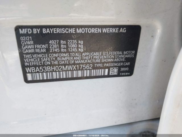 2021 BMW 530I WBA53BH02MWX17562 Photo 8