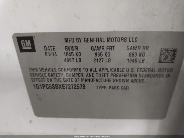 2014 CHEVROLET CRUZE 1G1PC5SBXE7272578 Photo 8