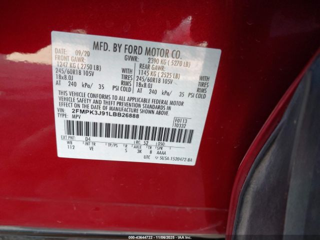 2020 FORD EDGE 2FMPK3J91LBB26888 Photo 8