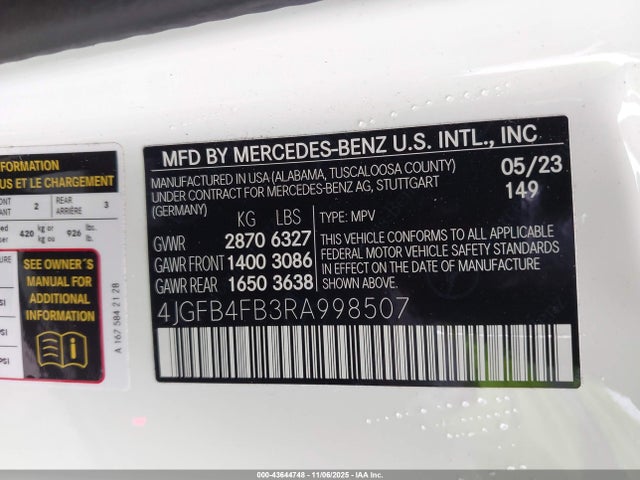 4JGFB4FB3RA998507 Mercedes-Benz Gle 350 4matic