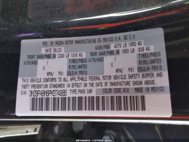2023 MAZDA MAZDA3 3MZBPABM8PM374886 Photo 8