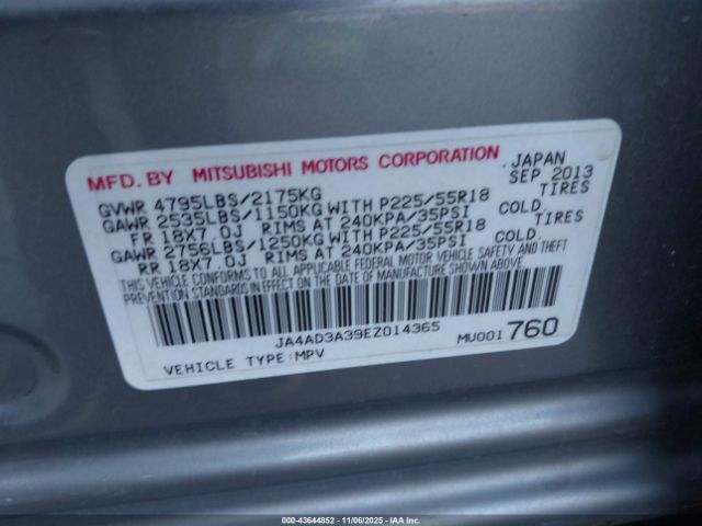 2014 MITSUBISHI OUTLANDER JA4AD3A39EZ014365 Photo 8