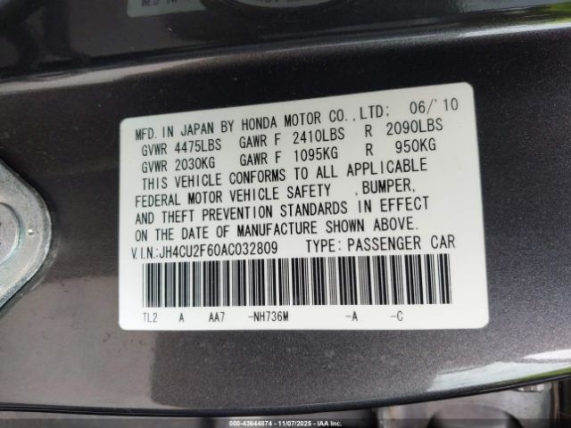 2010 ACURA TSX JH4CU2F60AC032809 Photo 8