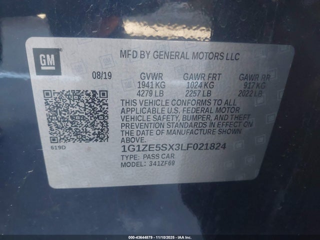 1G1ZE5SX3LF021824 Chevrolet Malibu Fwd Premier