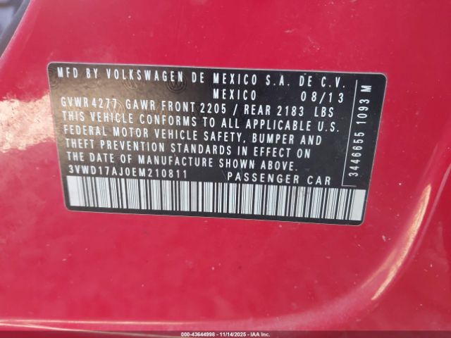 2014 VOLKSWAGEN JETTA 3VWD17AJ0EM210811 Photo 8