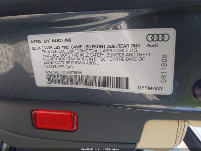 2024 AUDI A5 SPORTBACK WAUFACF50RA075605 Photo 8