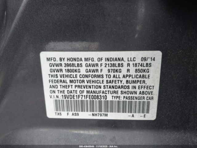 2015 ACURA ILX 19VDE1F71FE008310 Photo 8