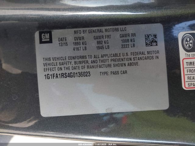 2016 CHEVROLET CAMARO 1G1FA1RS4G0136023 Photo 8