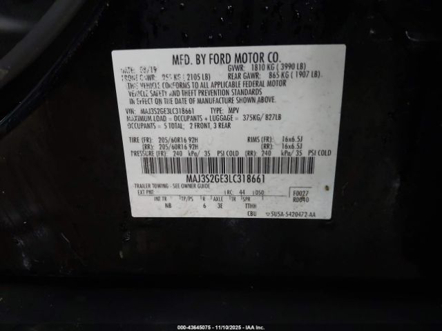 2020 FORD ECOSPORT MAJ3S2GE3LC318661 Photo 8