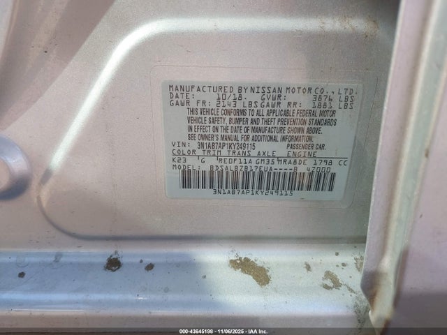 Nissan SENTRA S 2019 3N1AB7AP1KY249115 Image 9