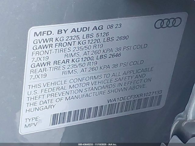 2024 AUDI Q3 WA1DECF3XR1027133 Photo 8