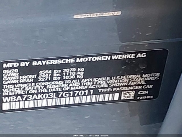 2020 BMW 228I GRAN COUPE WBA73AK03L7G17011 Photo 8