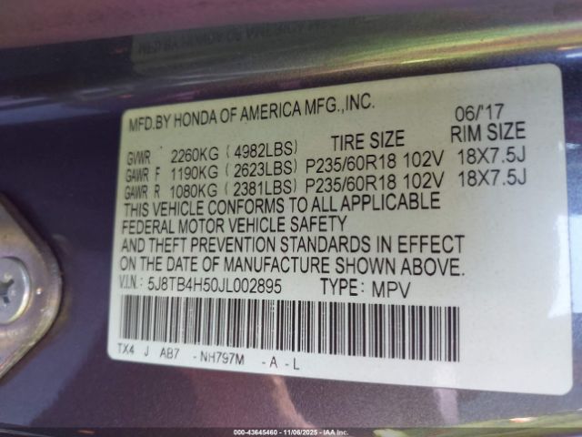 2018 ACURA RDX 5J8TB4H50JL002895 Photo 8