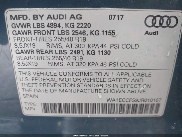 2018 AUDI Q3 WA1ECCFS9JR010167 Photo 8