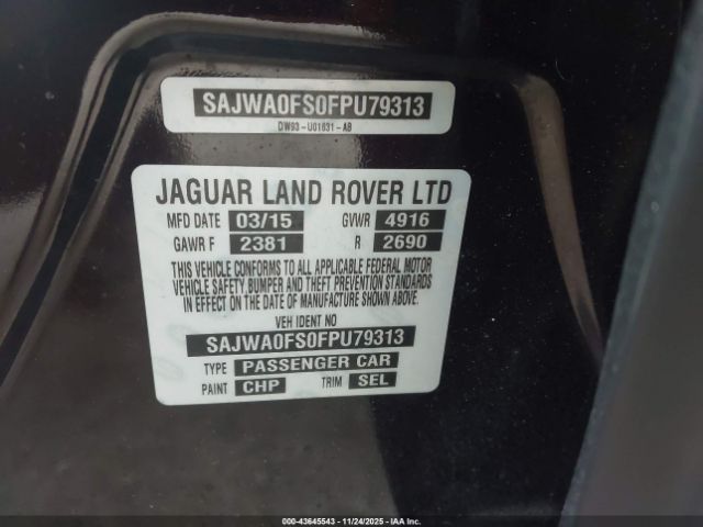 2015 JAGUAR XF SAJWA0FS0FPU79313 Photo 8