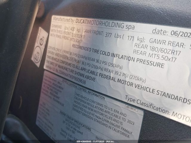 2023 DUCATI PANIGALE ZDMHAATW3PB009638 Photo 9