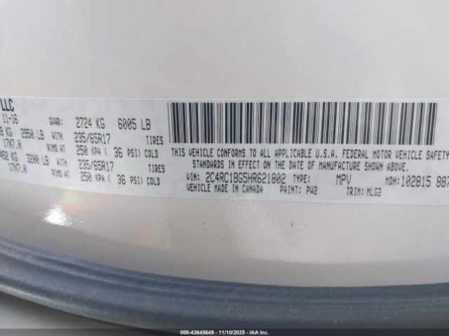 2017 CHRYSLER PACIFICA 2C4RC1BG5HR621802 Photo 8
