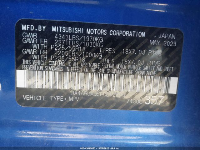 2023 MITSUBISHI OUTLANDER SPORT JA4ARUAU5PU012550 Photo 8