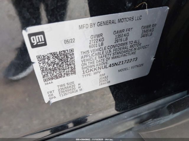 2022 GMC ACADIA 1GKKNUL45NZ172273 Photo 8