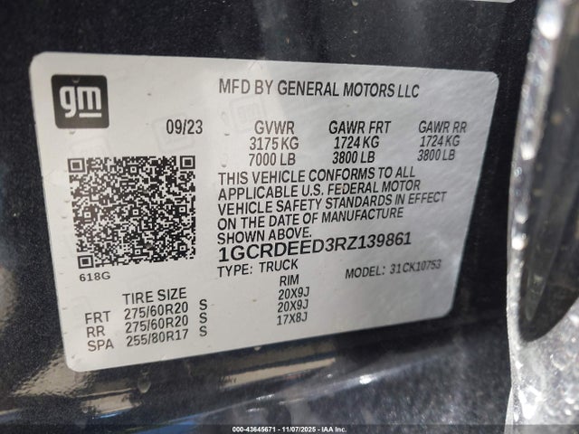 1GCRDEED3RZ139861 Chevrolet Silverado 1500 4wd Standard Bed Rst