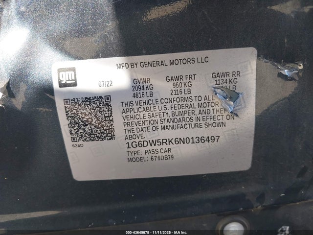 2022 CADILLAC CT5 1G6DW5RK6N0136497 Photo 8