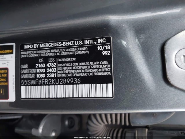 2019 MERCEDES-BENZ C 300 55SWF8EB2KU289936 Photo 8