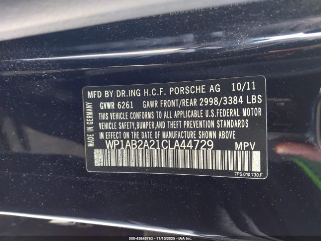 2012 PORSCHE CAYENNE WP1AB2A21CLA44729 Photo 8