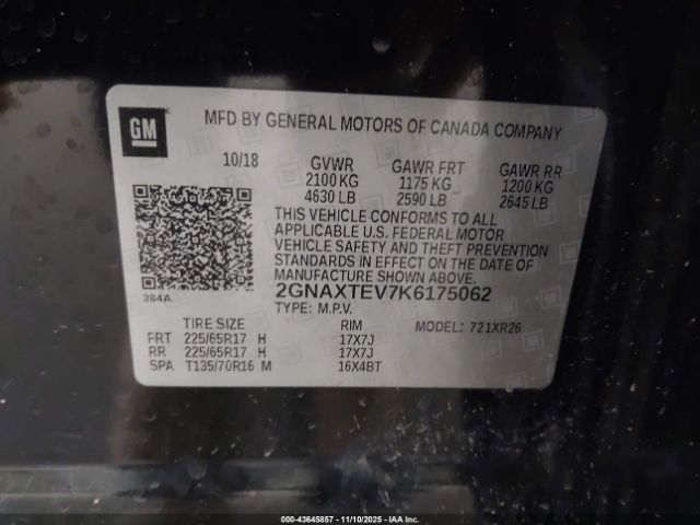 2019 CHEVROLET EQUINOX 2GNAXTEV7K6175062 Photo 8