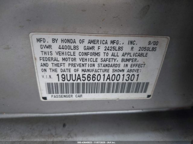 2001 ACURA TL 19UUA56601A001301 Photo 8