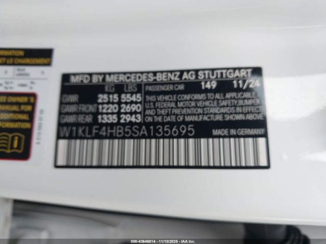 2025 MERCEDES-BENZ E 350 W1KLF4HB5SA135695 Photo 8