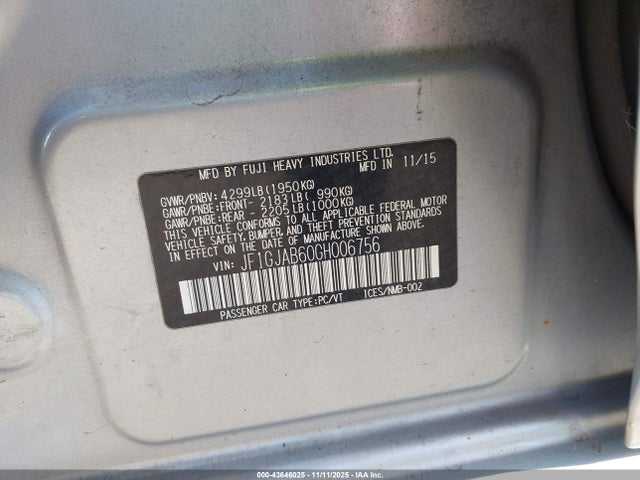 Subaru Impreza 2.0i Premium 2016 JF1GJAB60GH006756 Image 9