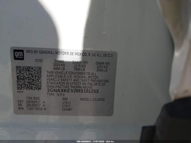 2021 CHEVROLET EQUINOX 3GNAXKEV2MS181253 Photo 8