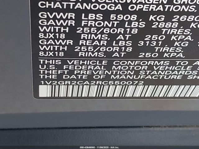 2024 VOLKSWAGEN ATLAS 1V2GR2CA2RC550072 Photo 8