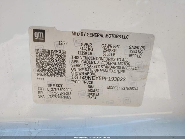 1GT49NEY5PF193823 GMC l5p