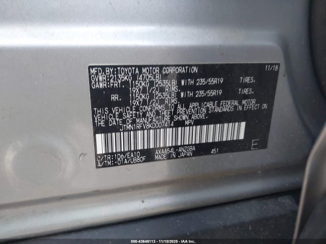 2019 TOYOTA RAV4 JTMN1RFV8KD007414 Photo 8