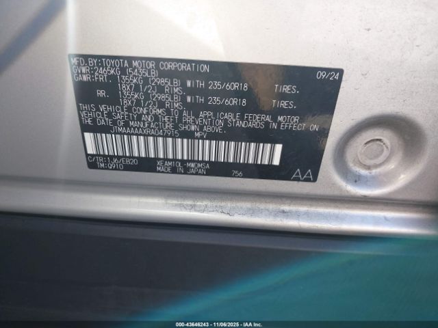 2024 TOYOTA BZ4X JTMAAAAAXRA047915 Photo 8