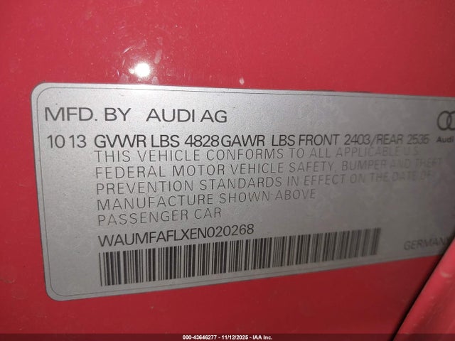 2014 AUDI A4 WAUMFAFLXEN020268 Photo 8