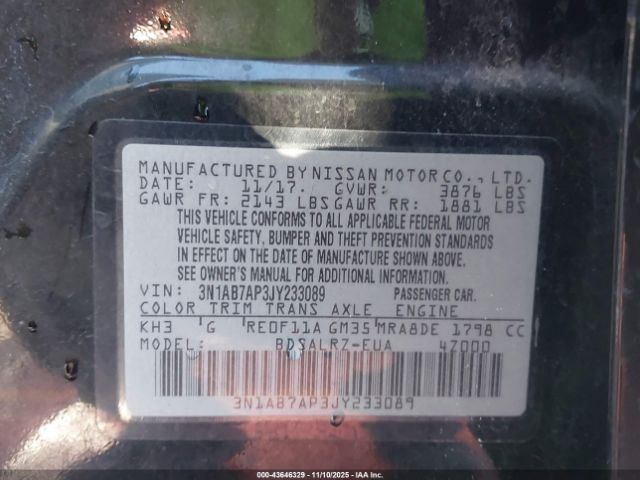2018 NISSAN SENTRA 3N1AB7AP3JY233089 Photo 8