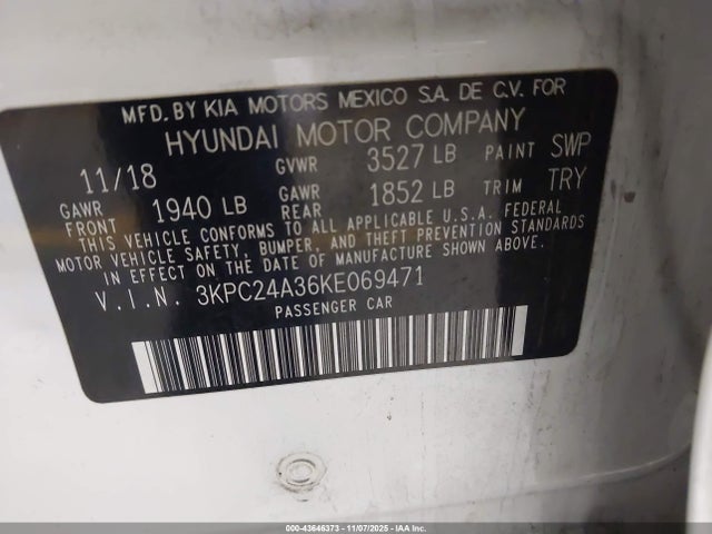 Hyundai ACCENT SE 2019 3KPC24A36KE069471 Image 9
