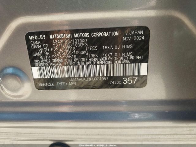 2024 MITSUBISHI OUTLANDER SPORT JA4ARUAU3RU024957 Photo 8