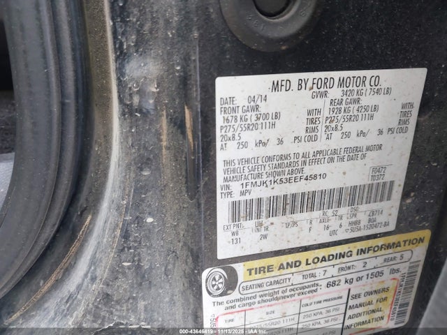 2014 FORD EXPEDITION EL 1FMJK1K53EEF45810 Photo 8