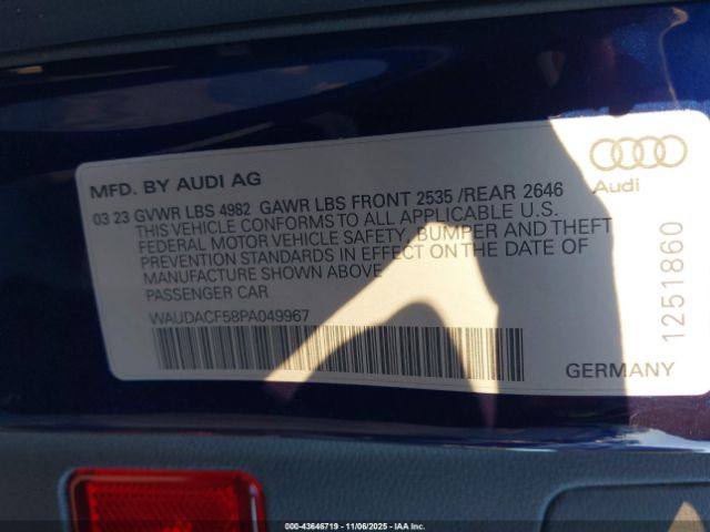 2023 AUDI A5 SPORTBACK WAUDACF58PA049967 Photo 8