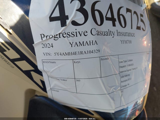 Yamaha YFM700 2024 5Y4AMH4E1RA104329 Image 10