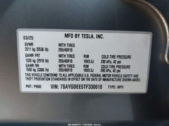2026 TESLA MODEL Y 7SAYGDEE5TF330610 Photo 8
