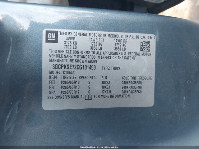 2012 CHEVROLET SILVERADO 1500 3GCPKSE72CG101499 Photo 8