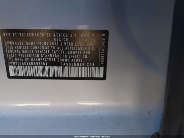 2019 VOLKSWAGEN GOLF SPORTWAGEN 3VWY57AU8KM502461 Photo 8